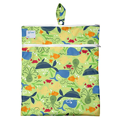 iPlay green sprouts - Bolsa mojada y seca, color verde sealife