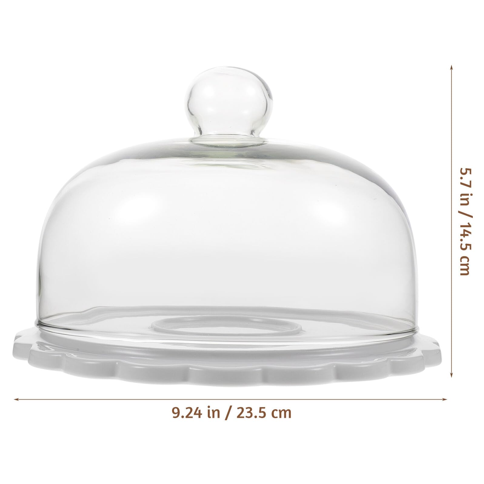 Kuchenständer Glas Und Keramik Mit Deckel Dessertplatte Rund 23,5cm Gewölbte Tortenhaube Für Hochzeit Party Und Tischdekoration