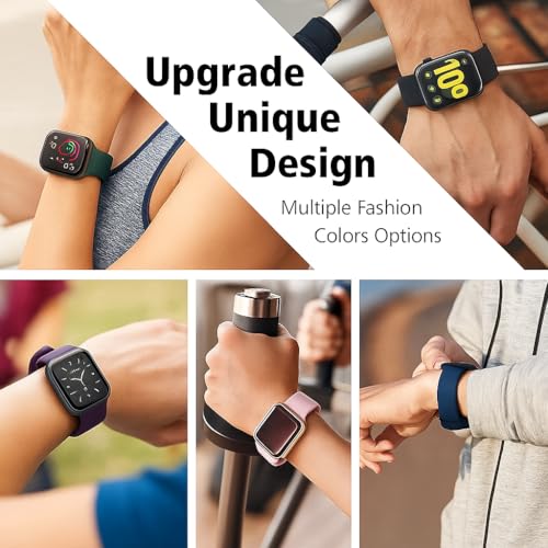 Image of MINX Soft Silicone Strap Compatible with Apple Watch 38mm /40mm /41mm /42mm /44mm /45mm /46mm /49mm Series 1-11 & Ultra | Durable, Adjustable & Comfortable | Combo Pack