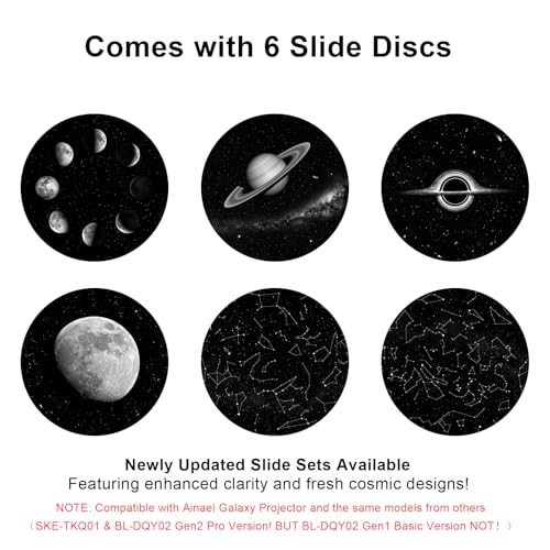 Image of Galaxy Projector Disc - Ultra HD Projector Slide, Compatible Galaxy Projectors and Model SKE-TKQ01 & BL-DQY02 Projectors - 6 Disc Set