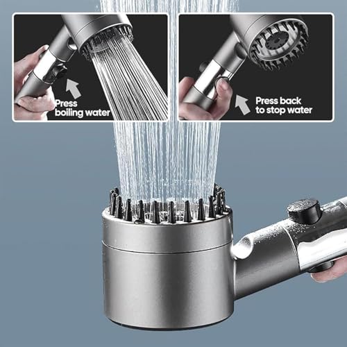 Regadera de Mano Benbrightsolutions BS-Ion01 con Alta Presión y Filtración de 5 Etapas, Manguera de 59 in y Ajuste de Spray, Color Gris miniatura 4