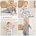 Unnivoll Fleece Baby Sleep Sack 6-12 Months Long Sleeve 1.0 Tog Baby Wearable Blanket Microfleece Sleeping Sack with 2-Way Zipper for Newborn Infant Grey & White Dinosaur