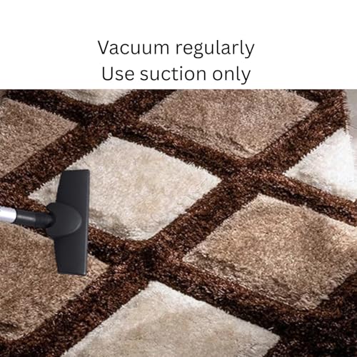 Image of 2x6 feet Soft Runner Rug for Living Room and Bedroom, Modern Indoor Floor Carpet with Non-Slip Backing, Comfortable Decorative Home Decor Rug, Easy Clean & Durable- (Line Coffee, Rectangular)