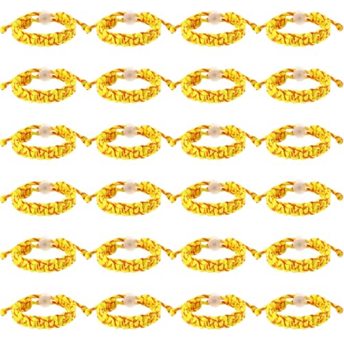 24 Pcs Softball Bracelet for Girls, Softball Party Favors Adjustable Handmade Braided Bracelet Wristband Inspirational Sport Accessories Gift for Teams Player Women Birthday Jewelry