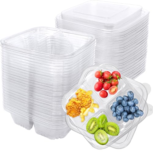 Cmaqpw 30 Pcs Bento Snack Containers,4 Compartment Meal Prep Lunch Containers with Lids,Food Storage Containers for Food Storage School Work Travel