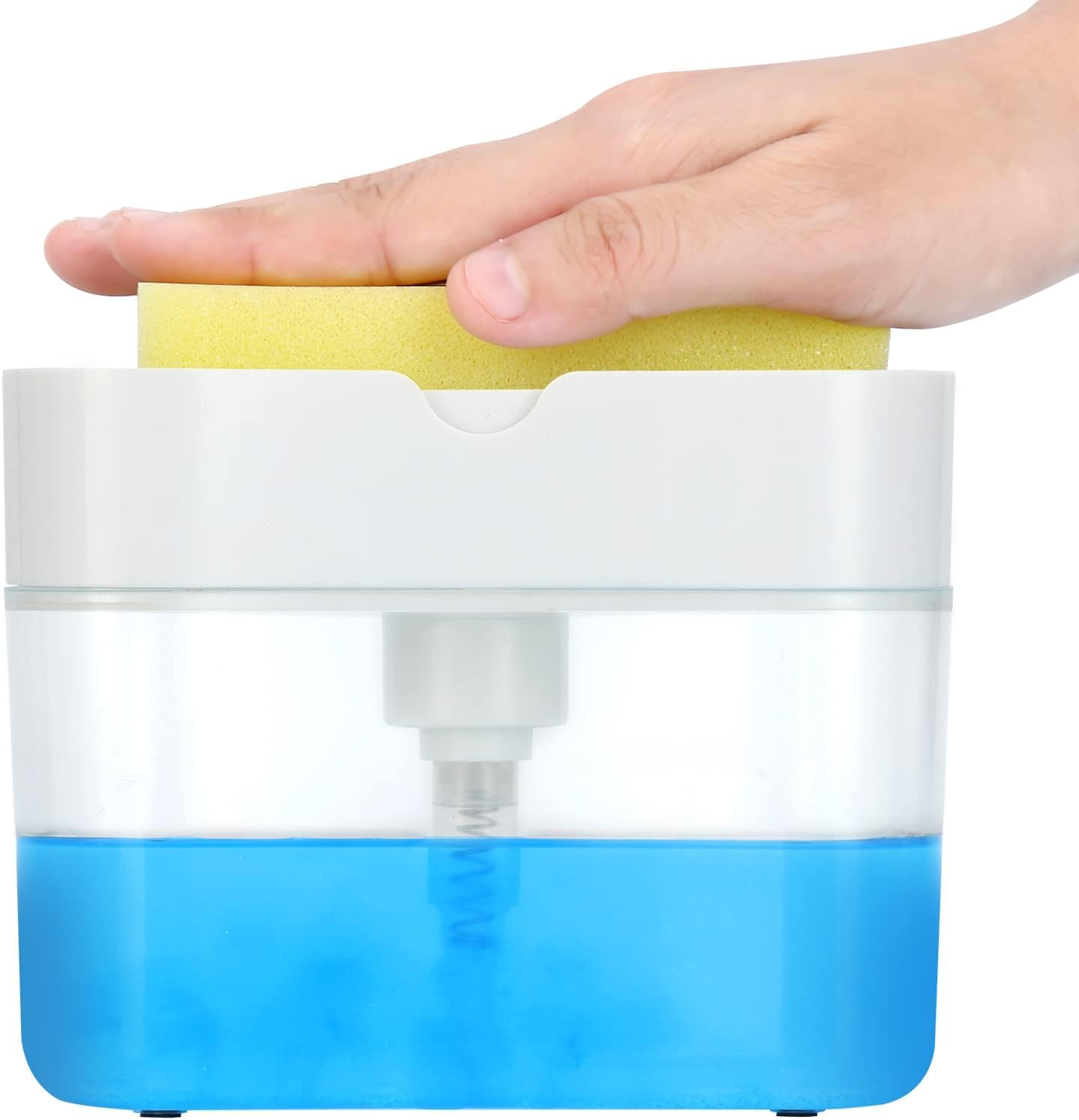 Dispensador de jabón para platos, dispensador de jabón de alta calidad para encimera de cocina, 13 onzas (blanco)