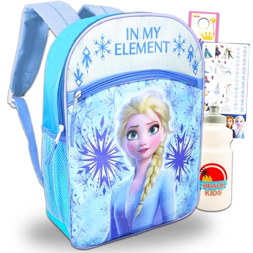 Disney Frozen Backpack for Girls, Kids - Bundle with 16