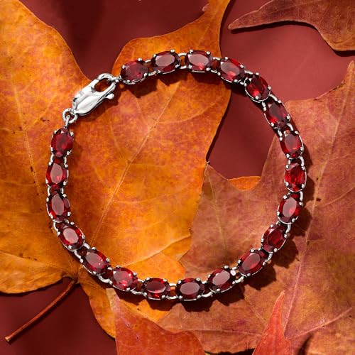 Ross-Simons 18.00 ct. t.w. Oval Garnet Bracelet in Sterling Silver3