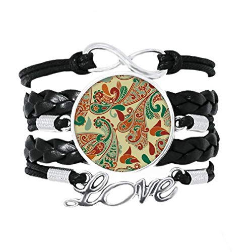 Bracelet à tricoter en cuir torsadé de haute qualité aux détails floraux ciselés
