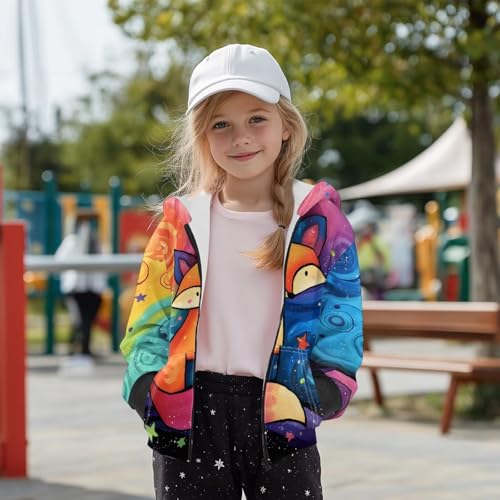 Kids Novelty Hoodies with Pockets Boys Girls Zip Up Hooded Neck Sweatshirts Cute Cartoon Print Preppy Clothes2