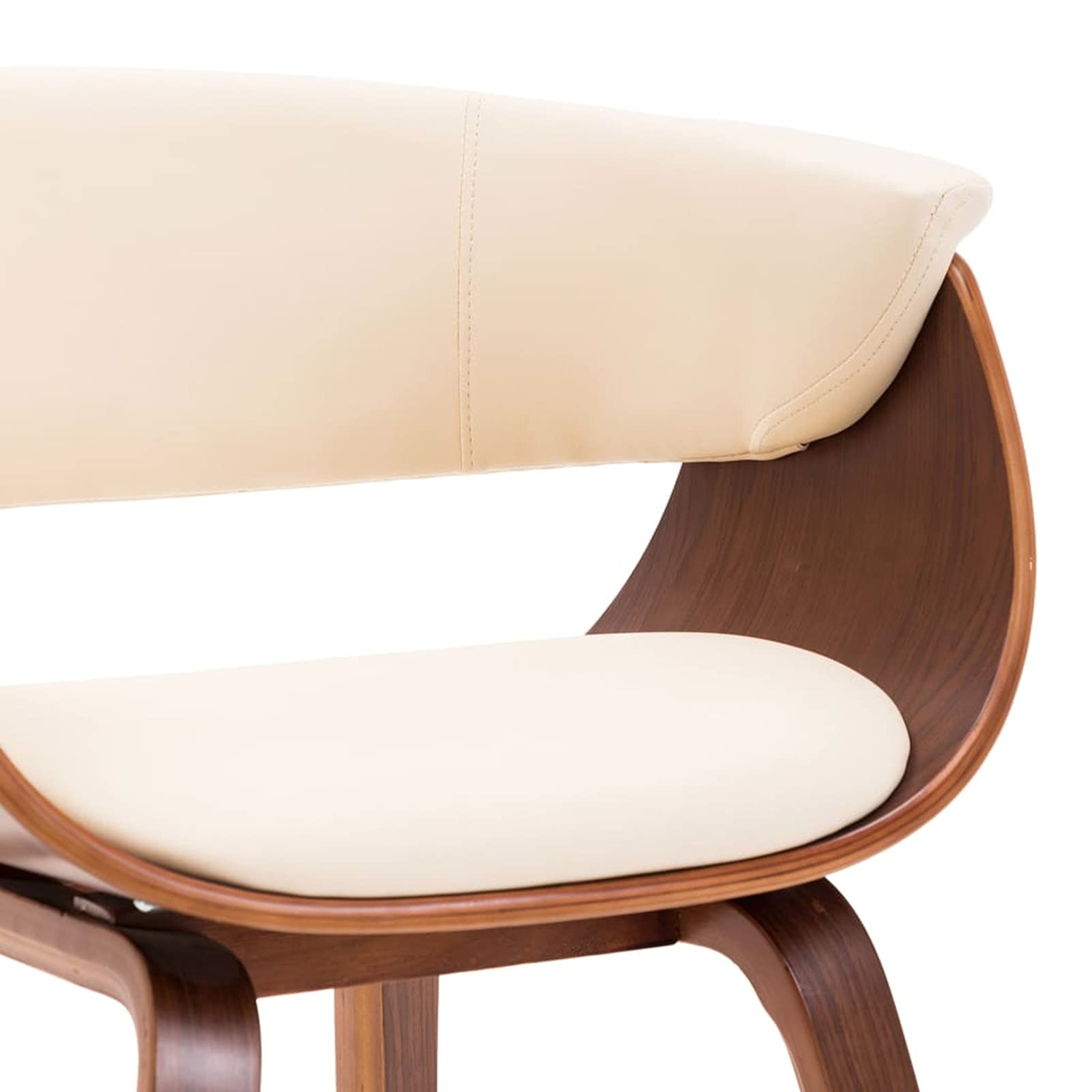 Krzesła do jadalni 4 szt. Krzesła do jadalni Krzesła Jadalnia Salon Meble Dining Chairs Krzesło do jadalni Kremowe drewno łukowe i sztuczna skóra