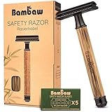 Bambaw Rasierhobel Mit Bambusgriff | Safety Razor Für Damen Und Herren | Naßrasierer | Einklingen Rasierer | Zero Waste Produkte | Eco Rasierer