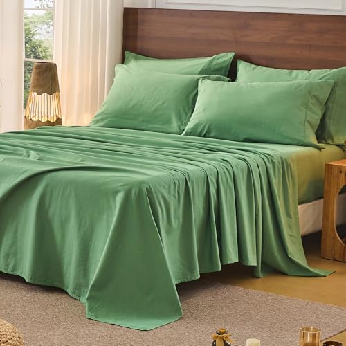 Image of Bedlifes 100% French Linen King Bed Sheet Set - 16 inch Deep Pocket, 4-Piece | Soft & Durable, Breathable & Cooling, Pure Flax Linen, OEKO-TEX Certified, Moisture-Wicking, Easy Care, Machine Washable
