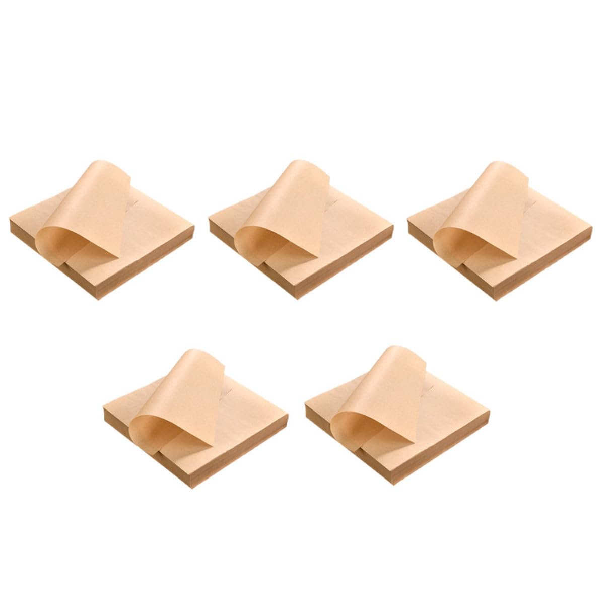 SOLUSTRE Hojas de Papel Antigrasa Absorción de Aceite 500 Color Khaki de Papel Kraft para Freír y Hornear y Fácil de Almacenar, Adecuado para Fiestas y Aperitivos
