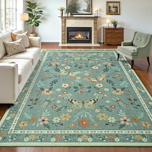 Tepook 5x7 Print Area Rugs for Living Room, Washable Non-Slip