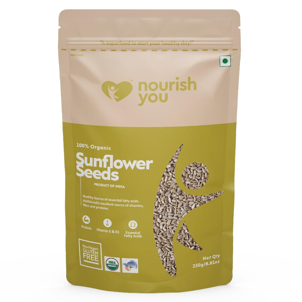 Nourish You Sunflower Seeds 250g - 100% Organic Raw Sunflower Seeds for Eating | Diet Food | Healthy Snack | Raw seeds | Weight management | Source of Antioxidants (B0CJ3HDP7R) Amazon Price History, Amazon Price Tracker