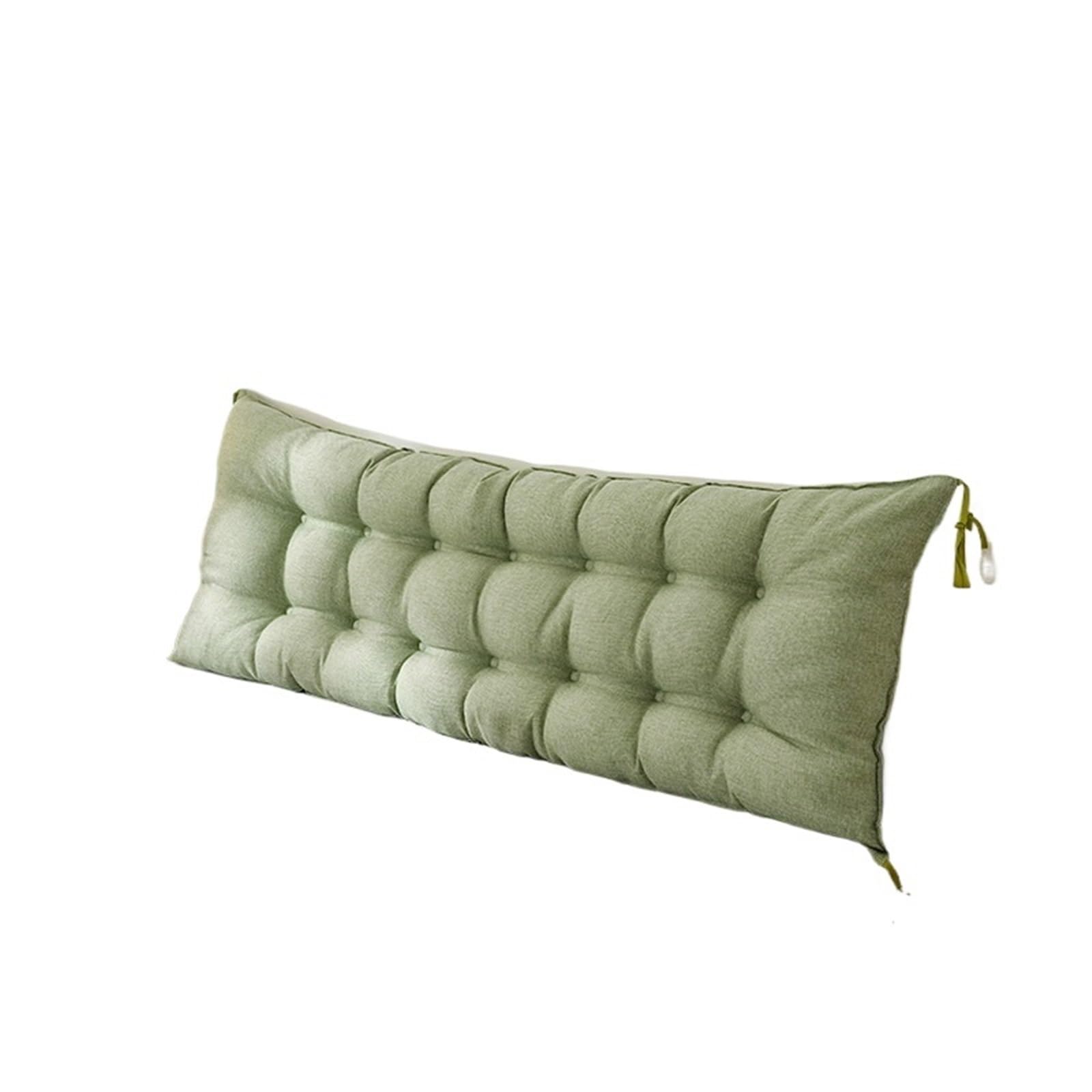 GSXLZ Headboard Pillow Rectangular Headboard Reading Body Pillow Chair Bedside Lumbar Chair reading pillow Wedge Backrest Pillow Household Decor(Green,120x50cm)