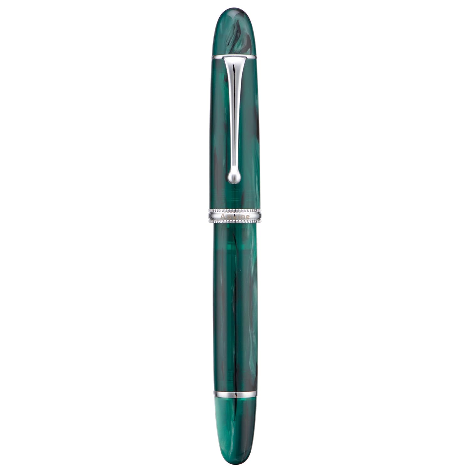 Asvine V800 Fountain Pen -Vacuum Filling System with Large Ink Capacity-Number 8 Stub Nib 1.1mm Calligraphy Art Drawing with Wrench - Green