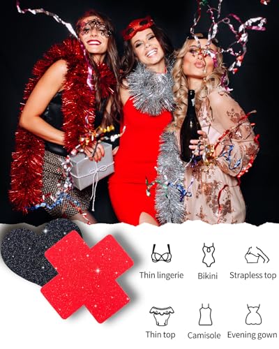 Image of CICKEE Pasties Rave Pack - 15 Pairs Nipple Covers Stickers - Disposable Sticky Breast Petals