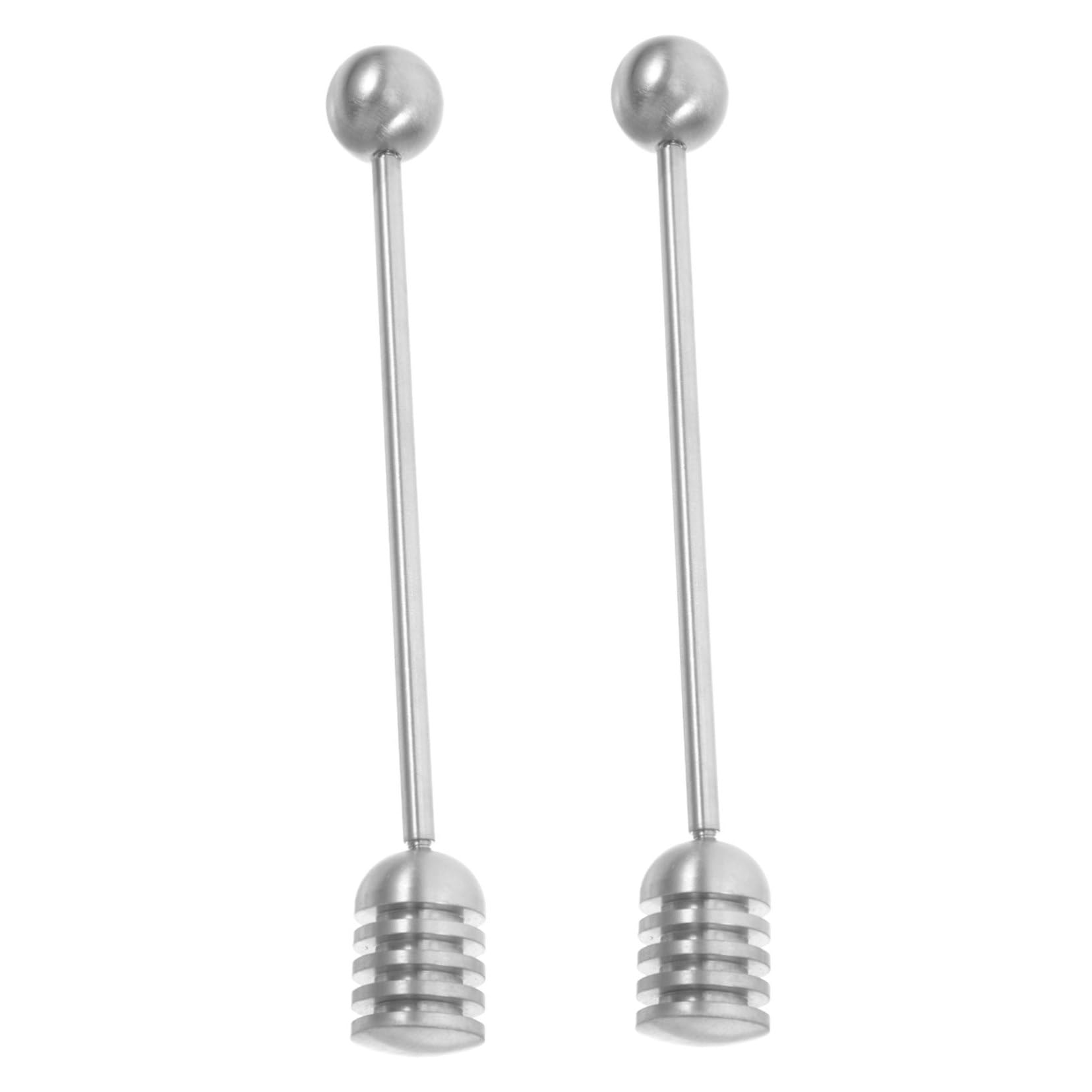 Holibanna 2pcs Non Stick Stirrer with Straight Handle for Effortless Mixing of Honey and Jam Elegant Design for Home and Commercial Use