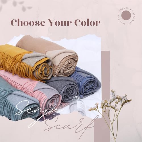 Scarf Wraps for Women, Winter Scarf Necklace, Warm Double Color Scarves, 6.5 Feet Long Women Scarf3