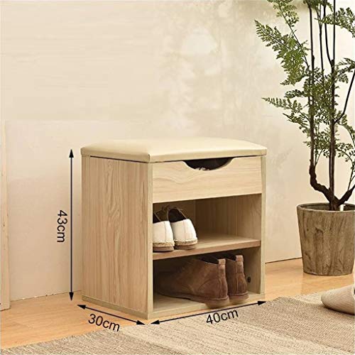 Lin Taburete bajo Gabinete, Zapato de la Puerta Tienda de Ropa de la Entrada Doble Cambio de Gabinete Ultra Estrecho sofá heces Pequeño,Wood Color