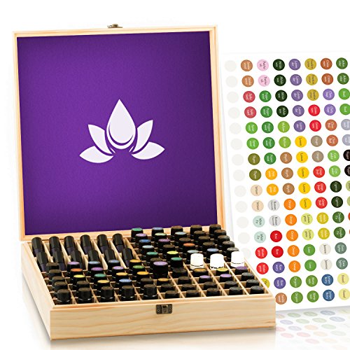Essential oil wooden box - storage case protects 87-100 bottles &…
