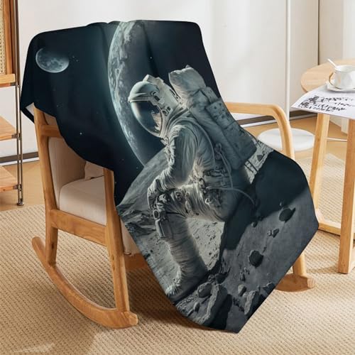 Manta de franela de astronauta abrigo cálido contra el frío en casa 5