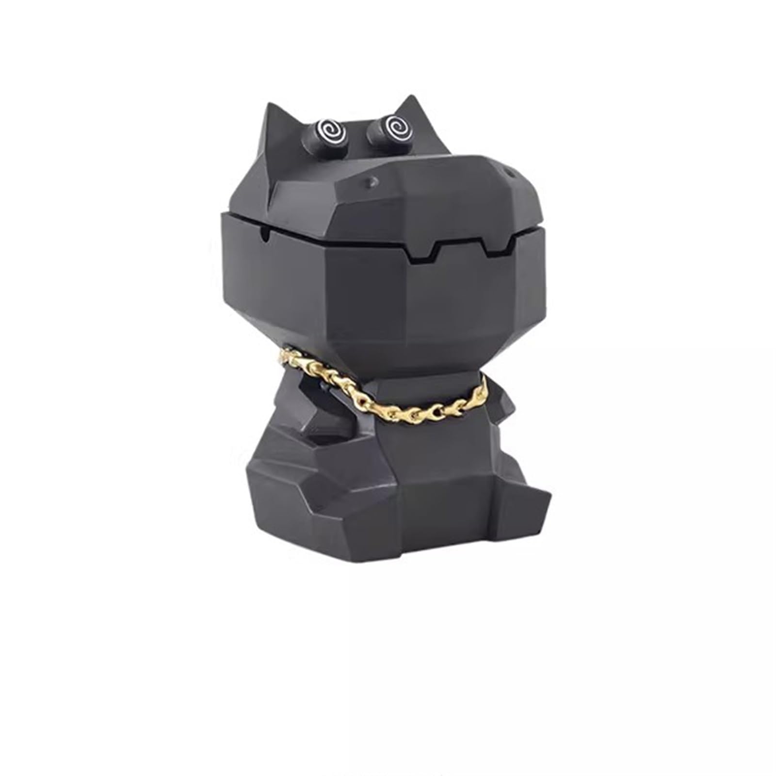 Zhaoj24-05 Cigar Ashtrays High Temperature Fired Ceramic Covered Household Living Room Decoration Ashtray(Black)