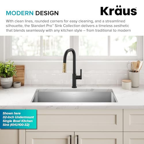 Kraus Kitchen Sinks Undermount - 32 Inch Stainless Steel Kitchen Sink, 60/40 Double Bowl, 16 Gauge, Model KHU103-32 - image 5