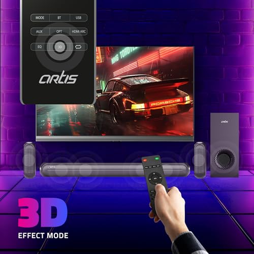 Image of Artis SoundHub 510 500W 5.1 Channel Wireless Bluetooth Sound bar with Wired Subwoofer & 2 Satellite Speakers,3 EQ Presets with Bluetooth /HDMI /AUX in /COAXIAL /Optical /USB Input