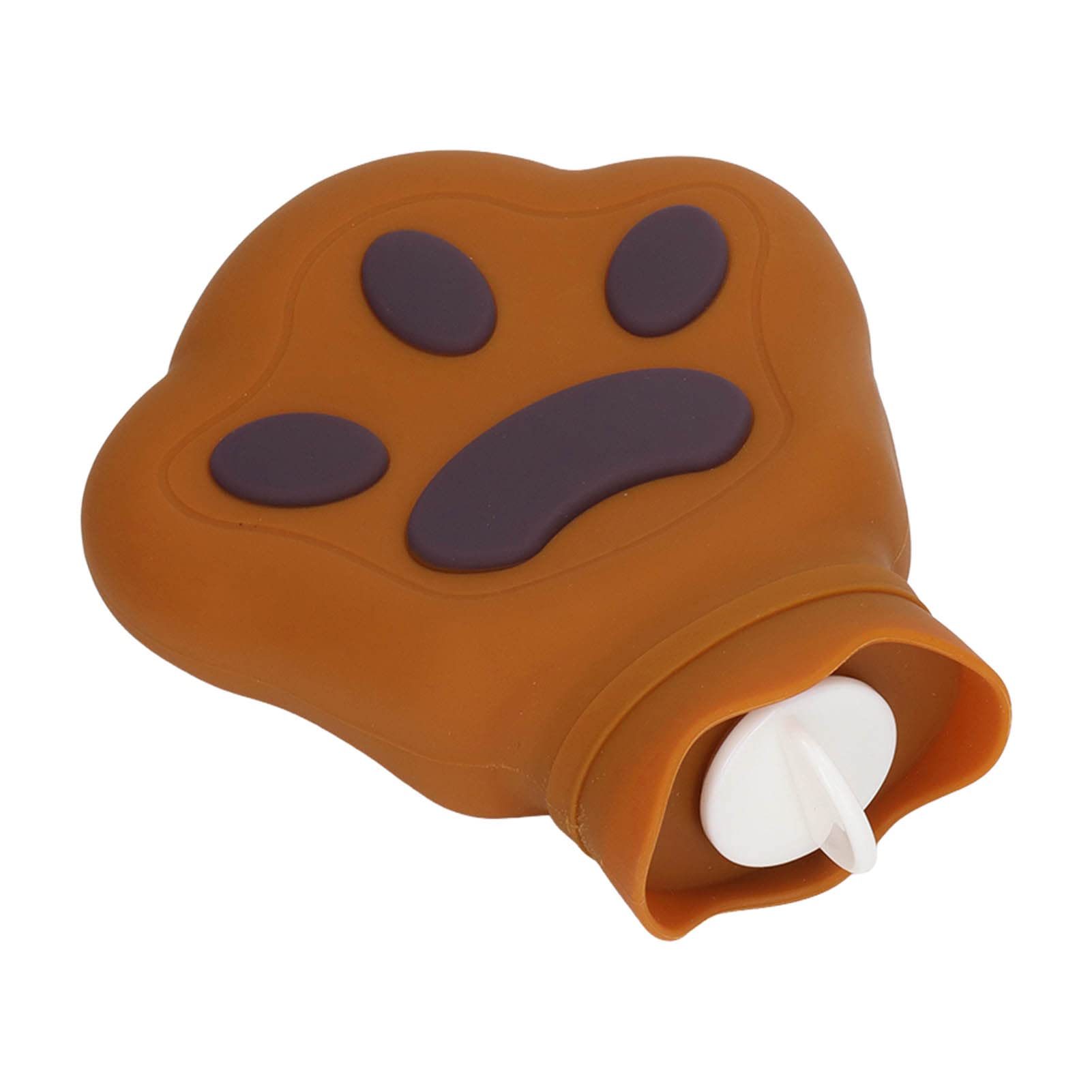 Mini Hot Water Bottle, Hot Water Bottle with Cover Warm Water Bottle Silicone Hot or Cold Water Bottle Hot Water Bag for Hand Neck Shoulder Back (Light Brown)