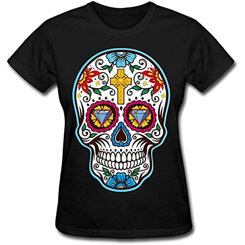 Photo de Big Sugar Skull Mexican Day of The Dead Dia De Los T-Shirt Black Graphic Unisex Tee Shirt 3XL