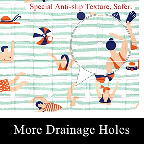 Tapis de bain antidérapant lavable en machine et trous drainage - 3