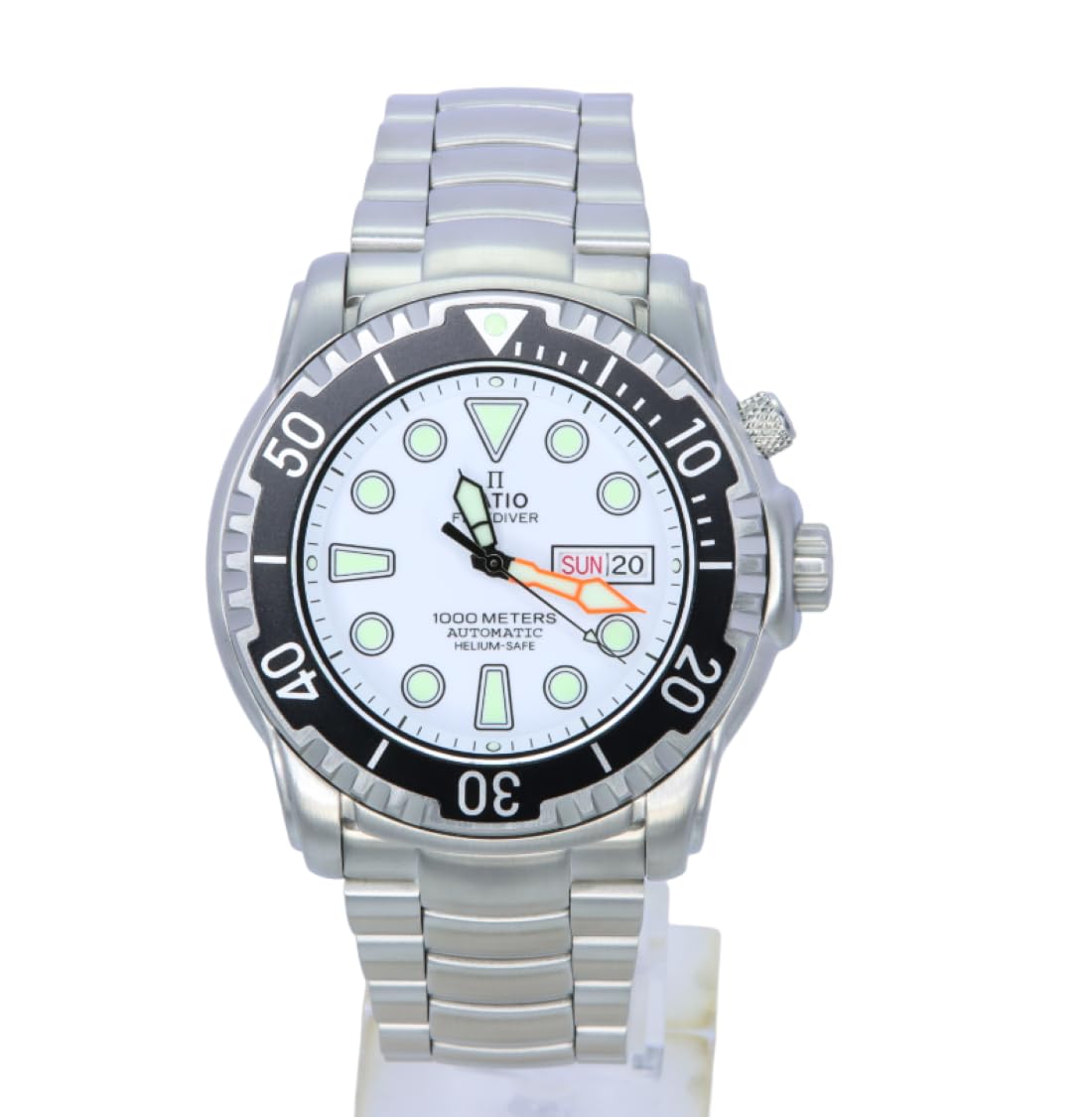 RATIOFreeDiver Helium-Safe Dive Watch Sapphire Crystal Automatic Diver Watch 1000M Water Resistant Diving Watch for Men