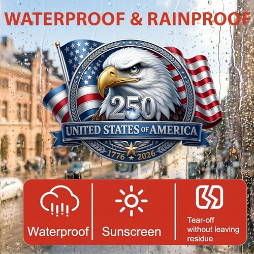 Image of 2-Piece USA 250th Anniversary Patriotic Car Decal