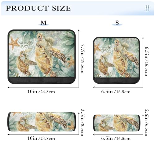 Image of Sea Turtle Starfish Plants Seat Belt Cover Pad 2 Pcs Soft Cute Seatbelt Covers Protector Support Head Neck Shoulder Strap for Car Seats High Chair Backpack for Adults Kids Women Men 10x7.7In 2
