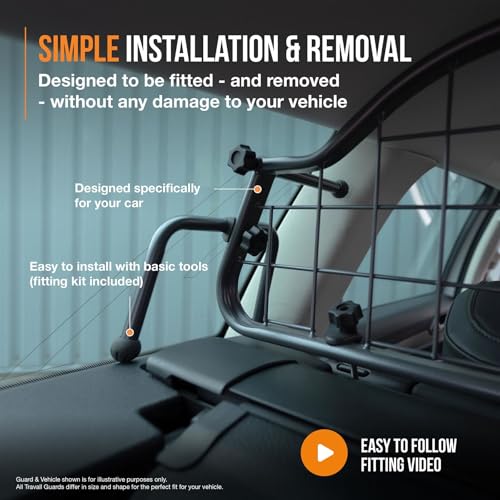 Travall Dog Guard & Divider Bundle Compatible with Peugeot 3008 SUV (2016-2024) | Vehicle Specific Trunk Guard & Luggage Barrier Load Separator Heavy Duty Powder Coated Steel Pet Barrier