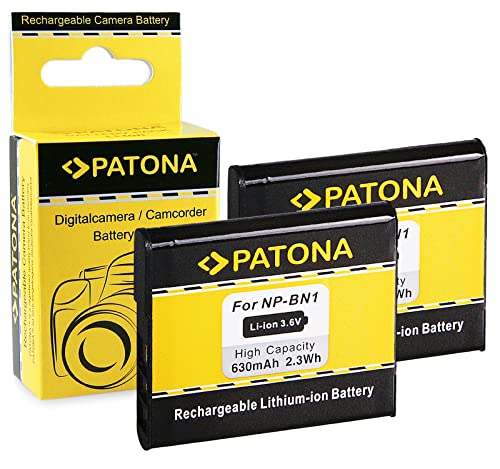 PATONA 2x Batteria NP-BN1 Compatibile con Sony