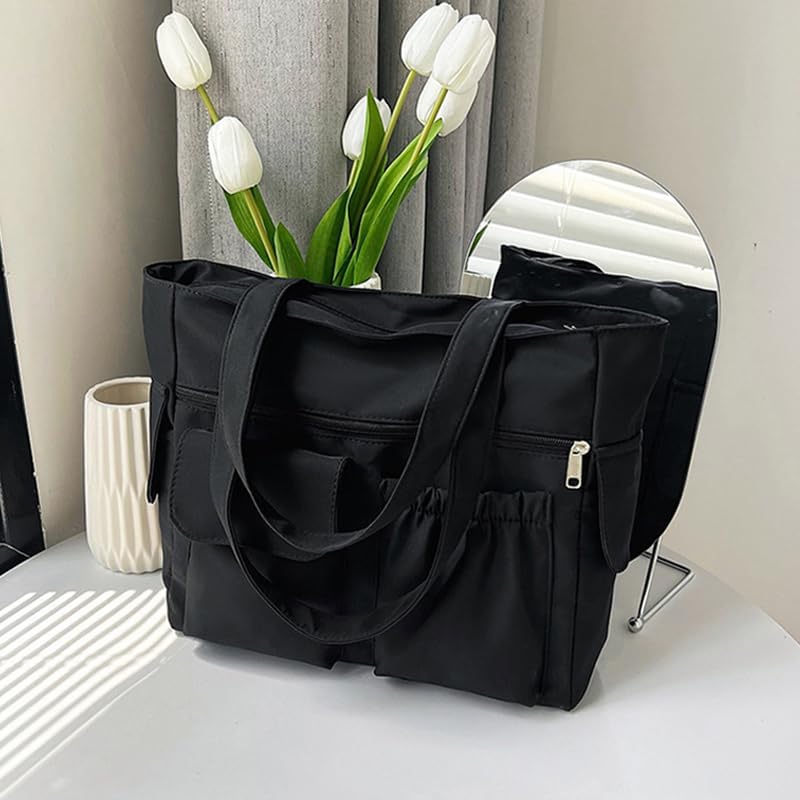 Nylon Shoulder Bag for Women – Large Capacity Crossbody with External Pocket3