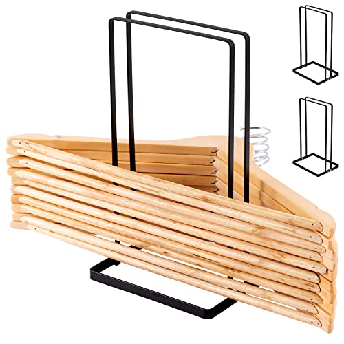 2 Pack Sturdy Hanger Organizer- Portable Clothes Hanger Holder Hanger Storage Hanger Stacker Hanger Holder Organizer for Laundry Room Closet Dry Cleaning Room, Fits for Adult or Child Clothes Hangers