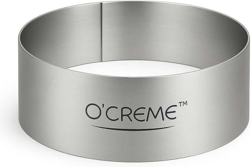 O'Creme Cake Ring Sturdy Stainless Steel Round Mousse Cake Ring Mold for Baking, Dessert Cake Decorating Pastry Rings 16 Inch Diameter x 3 Inch High