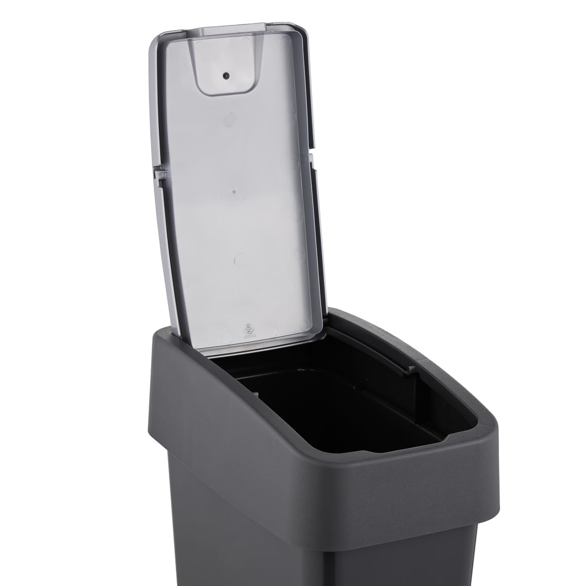 Keeeper Poubelle avec Couvercle Rabattable Soft Touch 10 L 29.5x18x36.5 cm Gris Graphite