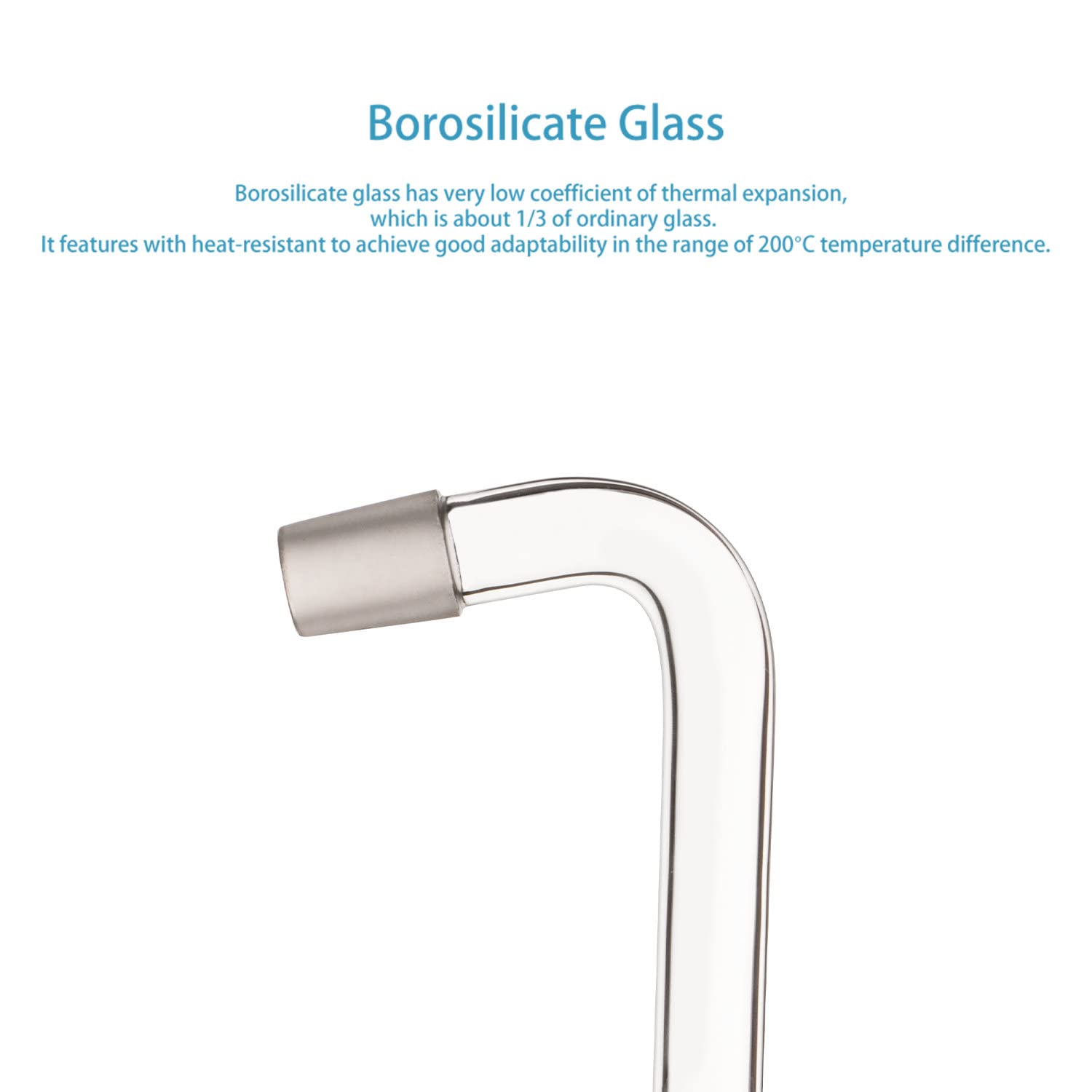 stonylab Glass Distilling Adapter, Borosilicate Glass 75 Degree and 105 Degree Bent Chemistry Adapter with 19/22 Standard Taper Inner Joints, 150 mm Length — Amazon image 3