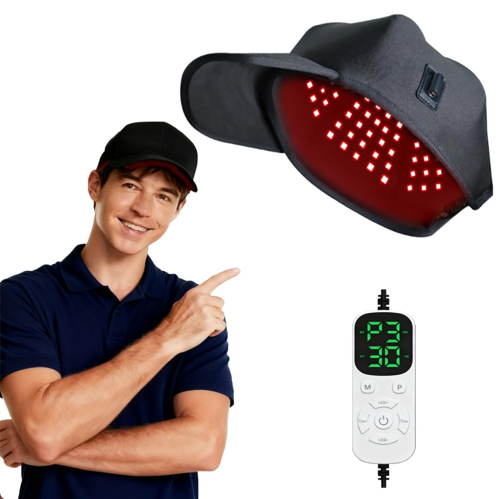 Chapeau de régénération des cheveux à lumière rouge portable et réglable