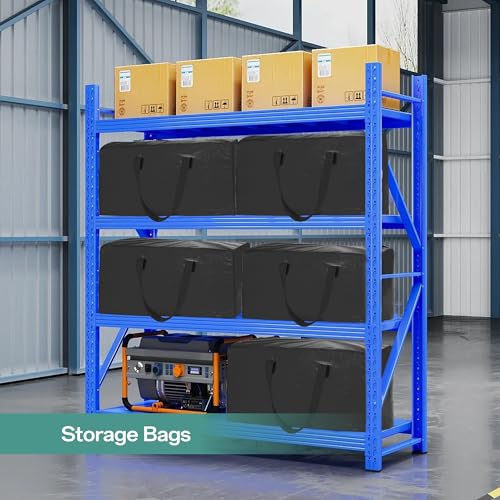 Foyer Nuage Aufbewahrungstasche mit Reißverschlüssen, robuste und langlebige große Taschen mit Griff und Rucksackgurten für den Umzug, Wäschesäcke, Kleideraufbewahrung (Schwarz, Large - 2pcs)