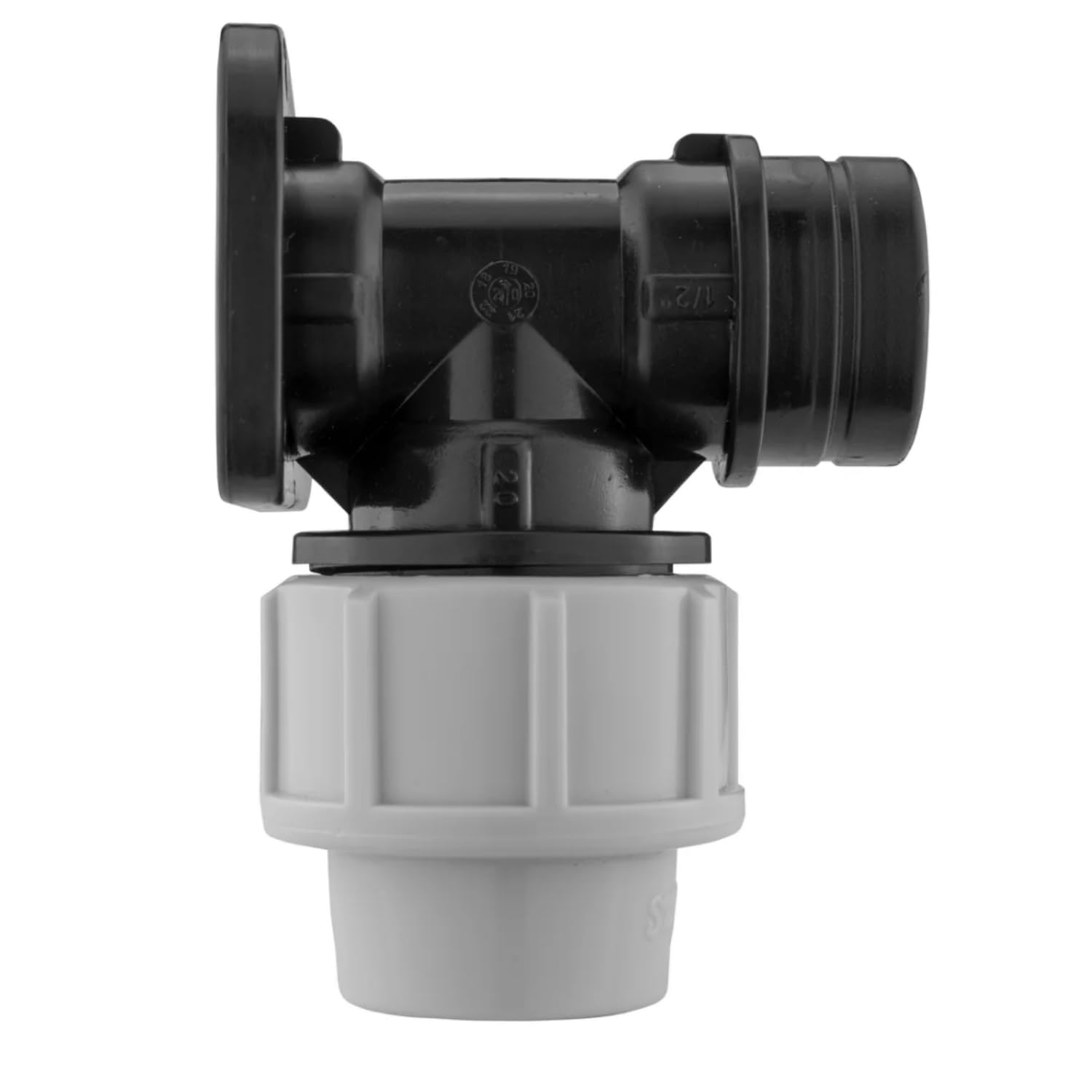 MDPE Wall Plate Elbow Bend Female Threaded Garden Tap Wall Flange 20 25mm (32mm)