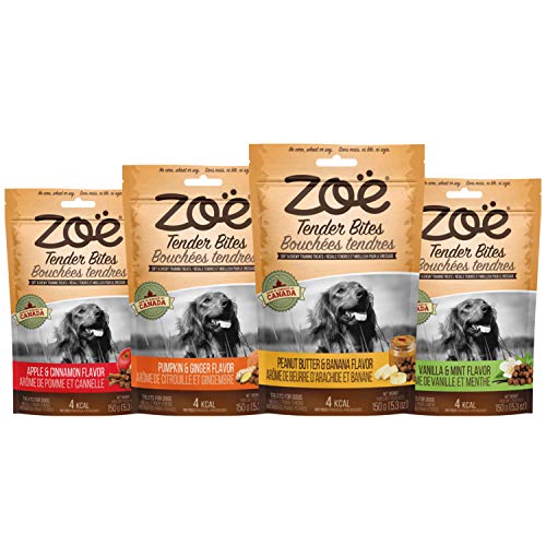Zoë Tender Bites for Dogs, All Natural Dog Treats, Grain-Free, Assortment Pack, Four Flavors, 92033P