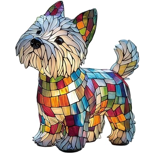 Katzenlampe, Französische Bulldoggenlampe, LED Katzenlampe Mosaik/Yorkshire Terrier/Chihuahua Lampe USB,Tischnachtlicht Aus Kunstharz Mit Tiermotiv, Süßes Haustiergeschenk Für Hundeliebhaber (A)
