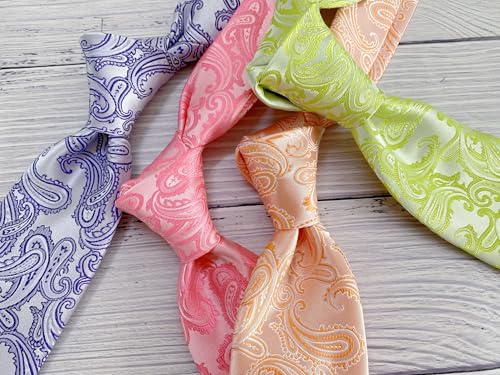 Image of KissTies Mens Paisley Tie And Pocket Square Necktie Sets